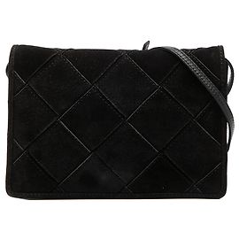 Borsa a tracolla in scamosciato Intrecciato nero Bottega Veneta