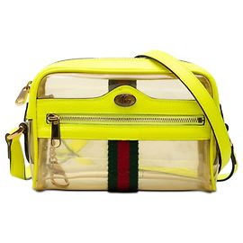 Mini borsa a tracolla Gucci Web Ophidia in PVC giallo