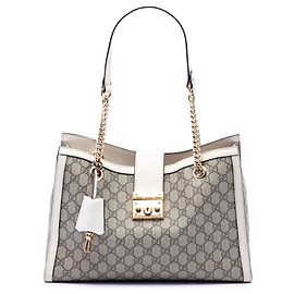 Gucci Medium GG Supreme Padlock Tote Beige