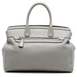 Borsa satchel Prada Vitello Daino grigia