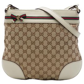 Gucci GG Canvas Web Mayfair Umhängetasche Weiß