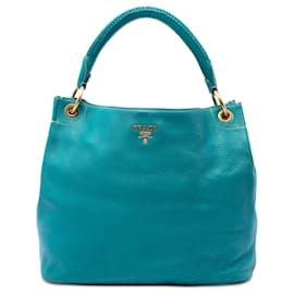 Borsa Hobo Prada Vitello Daino blu