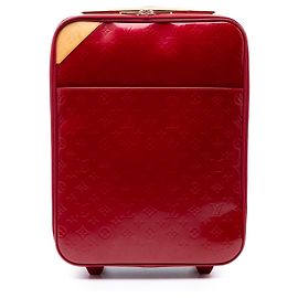 Bolso de viaje rojo Louis Vuitton Monogram Vernis Pegase 45