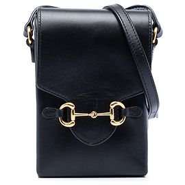 Borsa a tracolla Gucci Mini Leather Horsebit 1955 nera