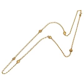 Collana lunga a maglie station con testa di leone placcata oro Chanel CC Gold