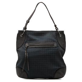 Blaue Bottega Veneta Intrecciato Canvas und Leder Hobo Tasche