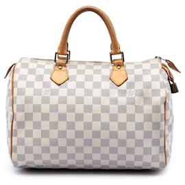 Borsa Boston Louis Vuitton Damier Azur bianca Speedy 30