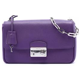 Borsa a tracolla Prada Saffiano Sound Lock viola