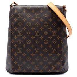 Borsa a tracolla marrone Louis Vuitton Monogram Musette Salsa Long Strap