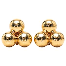 Orecchini a clip Chanel CC sfere placcate oro