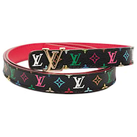 Gürtel Louis Vuitton Monogram Multicolore LV Initiales schwarz