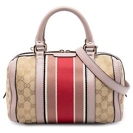 Borsa Boston e borsa a tracolla Gucci Small GG Canvas Web beige