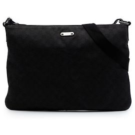 Borsa a tracolla in denim Gucci GG nera