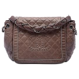 Borsa a tracolla Chanel Small Quilted Calfskin Istanbul Accordion Flap Marrone