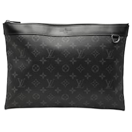 Pochette GM Louis Vuitton Monogram Eclipse Discovery nera - Clutch