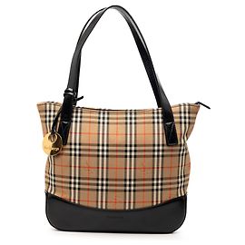 Tote in tela Burberry Haymarket Check beige
