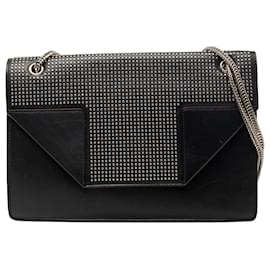 Schultertasche Betty aus schwarzem Leder mit Nieten in mittlerer Größe Saint Laurent