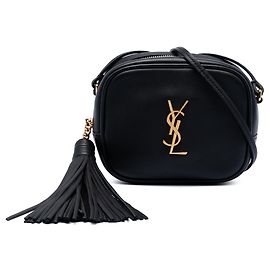 Borsa Blogger in pelle di vitello con monogramma nero Saint Laurent