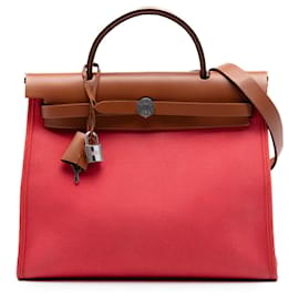 Sac à main Hermès Toile Herbag Zip 31 rouge