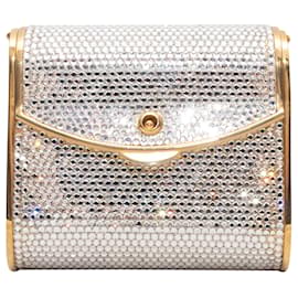 Silver & Gold-Tone Judith Leiber Kristallbesetzte Mini Clutch