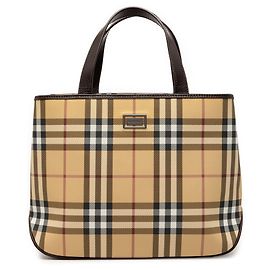 Tote in tela rivestita Burberry House Check beige