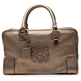 Borsa a mano Amazona 36 in pelle di capra metallizzata oro LOEWE