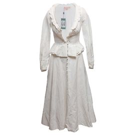 Autre Marque White Brock Collection Long Sleeve Button-Up Maxi Dress Size US 0