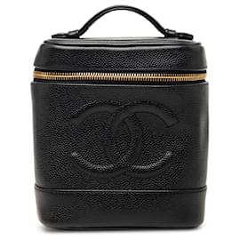 Beauty case Chanel CC Caviar nero