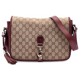 Borsa a tracolla Gucci GG Canvas Marrakech beige