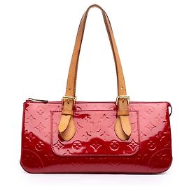 Bolso de hombro Louis Vuitton Monogram Vernis Rosewood Avenue rojo