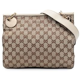 Borsa a tracolla Gucci GG Canvas Eclipse beige