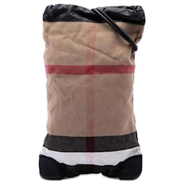 Burberry Brauner Mega Check Canvas Drawstring Rucksack