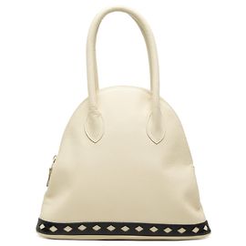 Borsa a mano Dome in pelle bianca Saint Laurent con taglio a diamante