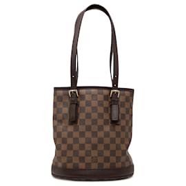 Borsa a secchiello Marais Damier Ebene marrone Louis Vuitton