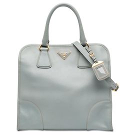 Borsa Tote di lusso Prada Saffiano blu Satchel