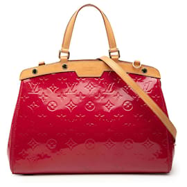 Borsa Louis Vuitton Monogram Vernis Brea MM rossa
