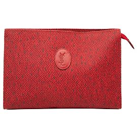 Clutch in tela rosso Saint Laurent