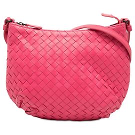 Piccola borsa a tracolla in nappa intrecciato rosa Bottega Veneta