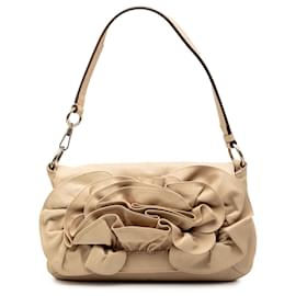 Borsa con patta Nadja Rose in pelle beige Saint Laurent