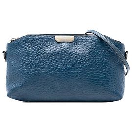 Borsa a tracolla Burberry Chichester in pelle granulata blu