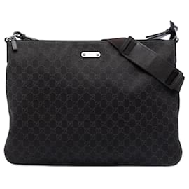 Borsa a tracolla Gucci GG in denim marrone