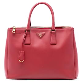Borsa Satchel Prada Large Saffiano Lux Galleria Double Zip Rossa