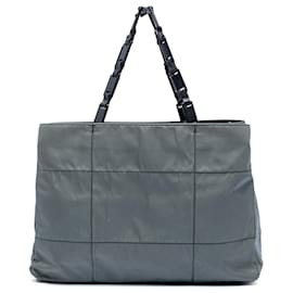 Tote in tessuto Impuntu Prada grigio con catena