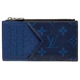 Louis Vuitton Monogram Taigarama Münz- und Kartenetui Blau