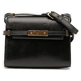 Borsa a tracolla Manhattan in pelle box calfskin nera Saint Laurent