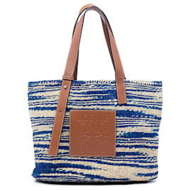 Sac tote LOEWE Large Raffia Anagram Basket azul