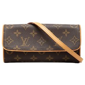 Borsa a tracolla Louis Vuitton Monogram Pochette Twin PM marrone