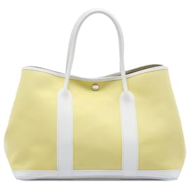Borsa Tote Garden Party 36 in Toile e Negonda Gialla Hermès
