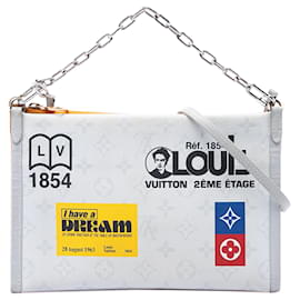 Borsa a tracolla Messenger Louis Vuitton Monogram Antartica Double Flat grigia