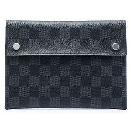 Pochette Alpha MM Damier Graphite nera Louis Vuitton Clutch
